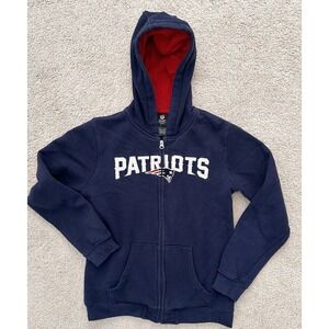 NFL Team Apparel NEW ENGLAND PATRIOTS Zip Up Hoodie Jacket Sz YOUTH LARGE 14/16